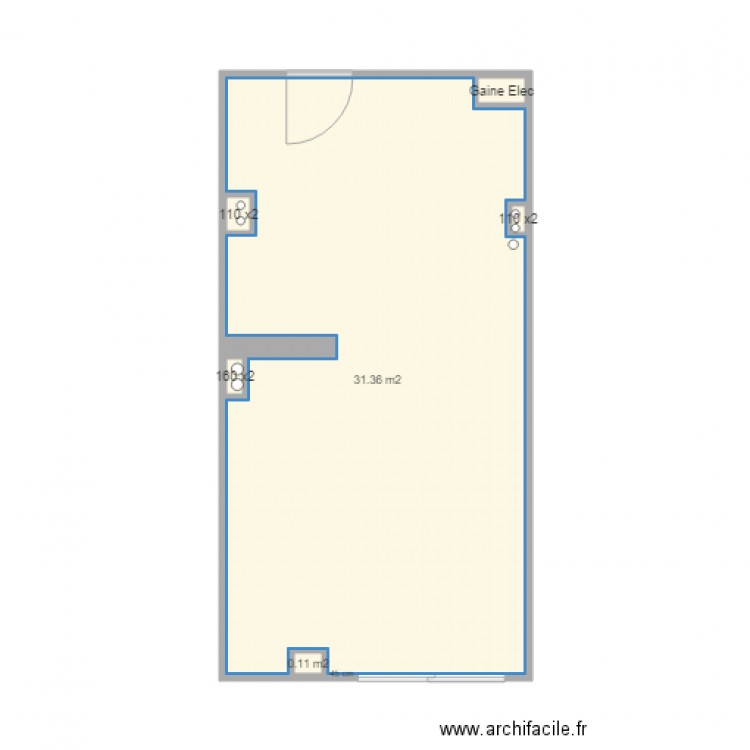 RDC 4. Plan de 6 pièces et 32 m2