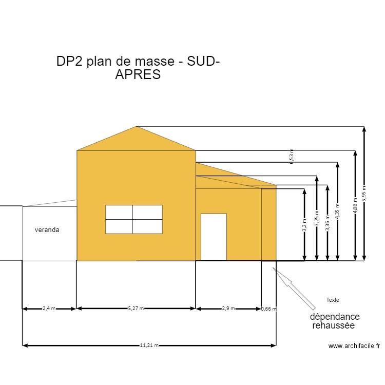 DP2 plan de masse -sud-APRES dependance réhaussée. Plan de 0 pièce et 0 m2
