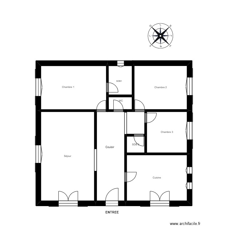 valenzuela. Plan de 5 pièces et 62 m2