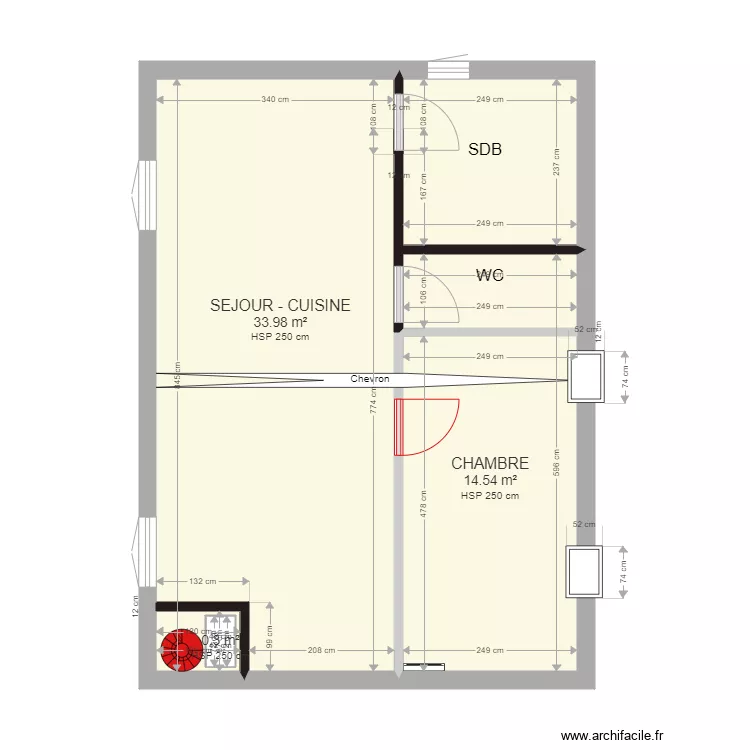 PROJET 2eme &eacute;tage. Plan de 