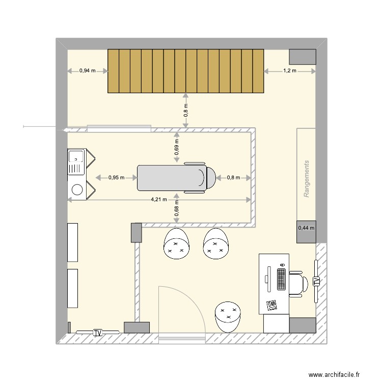 BIARRITZ RDC Propo2. Plan de 2 pièces et 36 m2