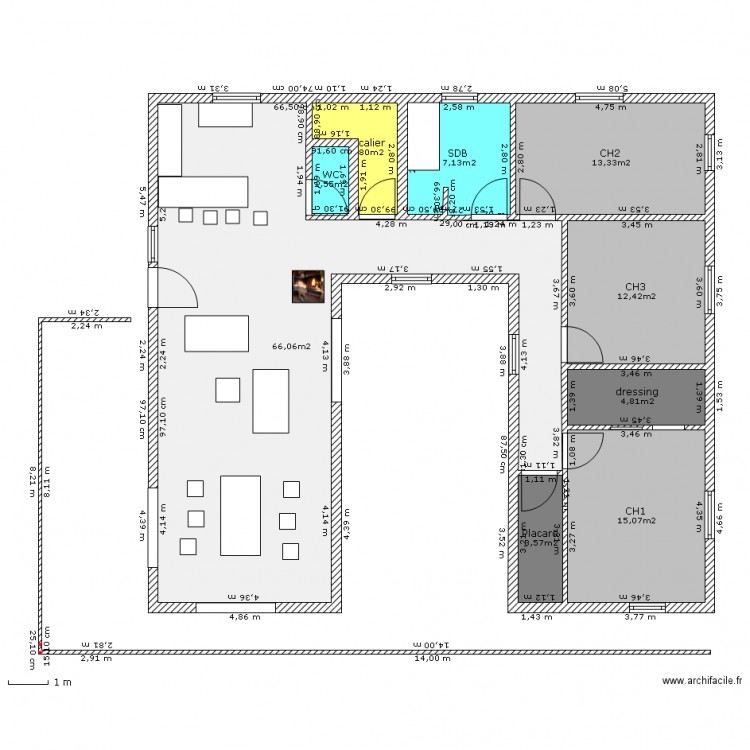 plan 3 ch .01. Plan de 0 pièce et 0 m2