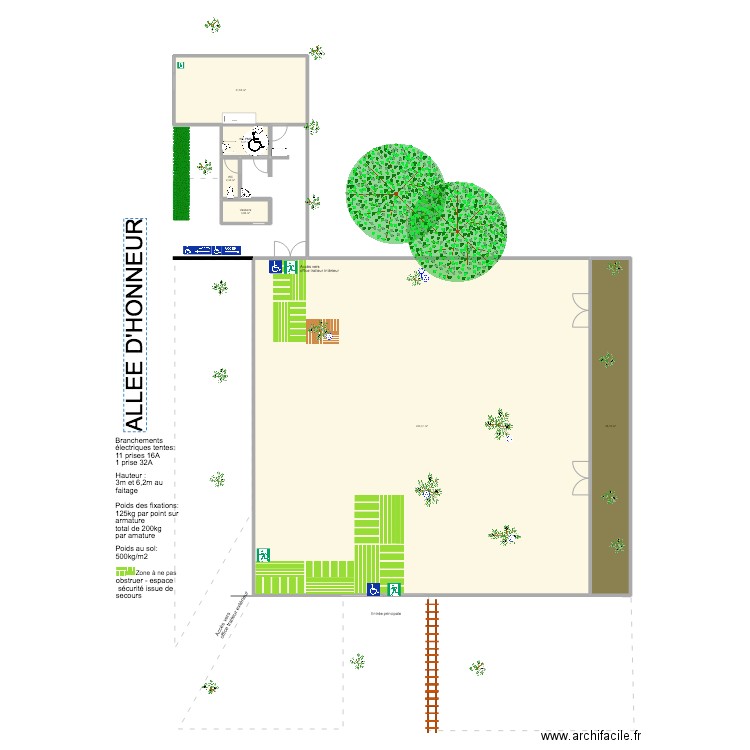 Pavillon des oliviers - mariage. Plan de 6 pièces et 489 m2