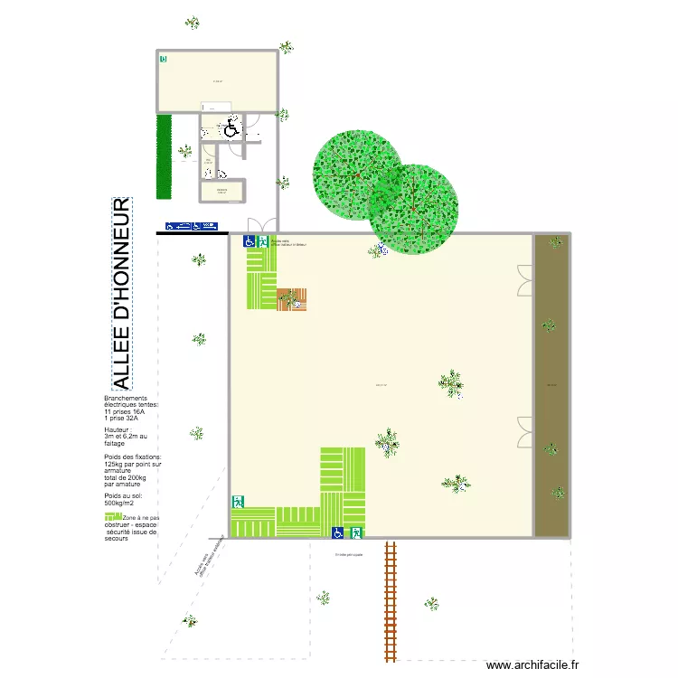Pavillon des oliviers - mariage. Plan de 