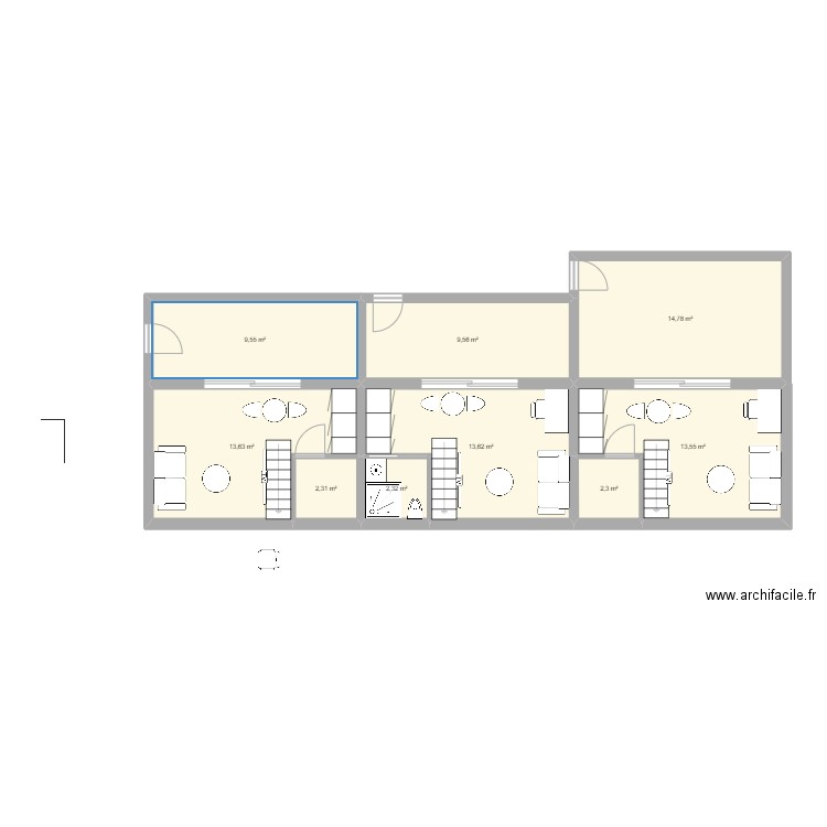 ARTEM STD. Plan de 17 pièces et 129 m2