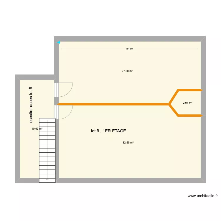 PLAN lot 9 avec escalier. Plan de PLAN lot 9 avec escalier. Plan de
