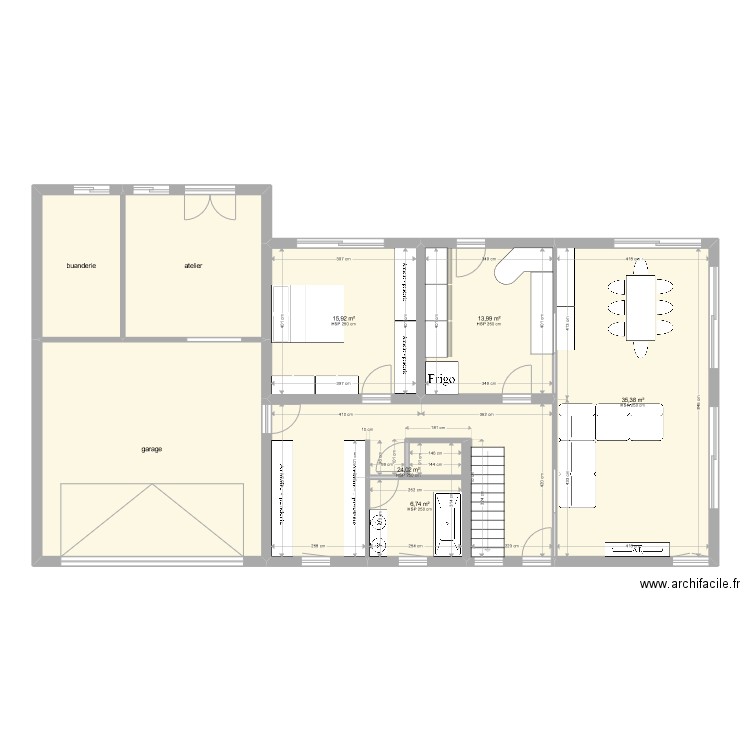 MAISON EST PP V1. Plan de 18 pièces et 312 m2