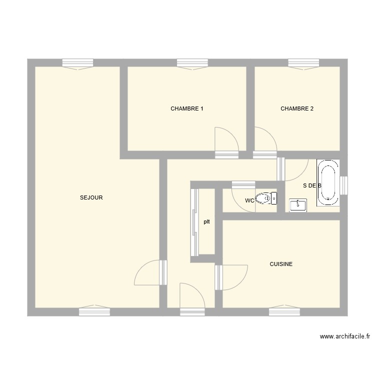 MASSON. Plan de 8 pièces et 67 m2