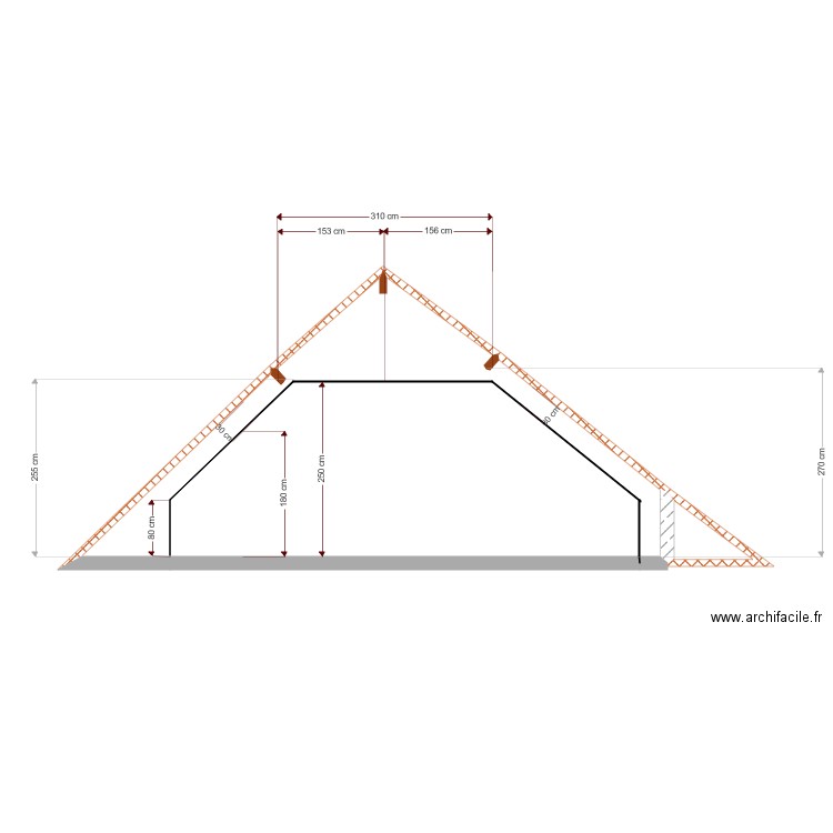 COUPE COMBLE DELIANCE SAVIGNY PROJET. Plan de 0 pièce et 0 m2