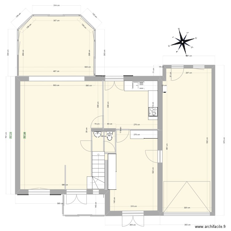 RDC St Remy sans meuble. Plan de 3 pièces et 114 m2