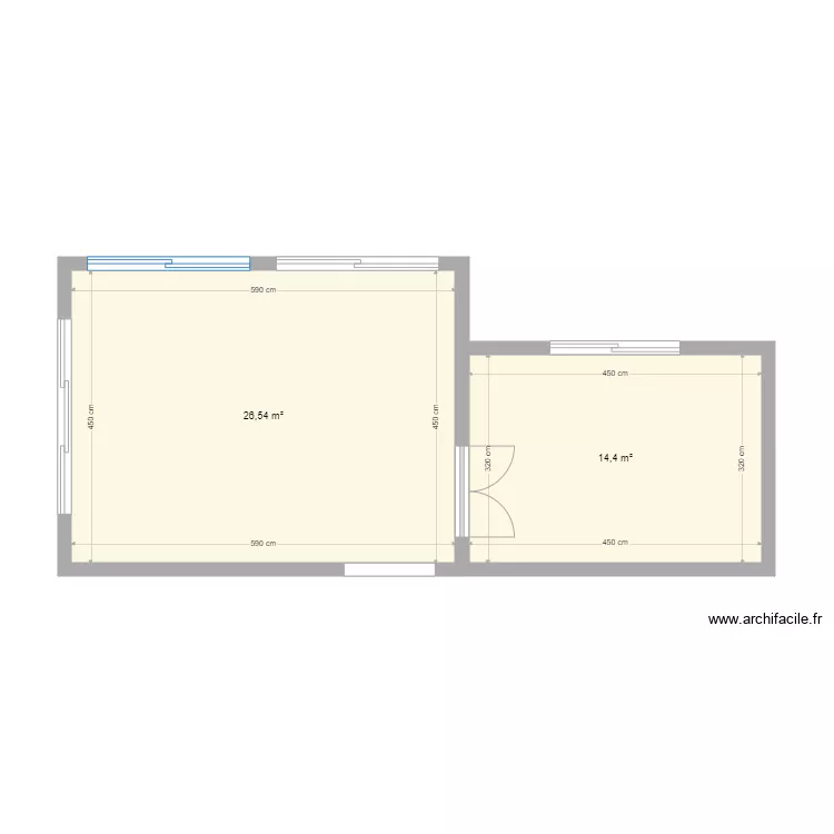 Agrandissement terrasse couverte. Plan de 