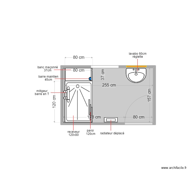 75015. Plan de 1 pièce et 4 m2