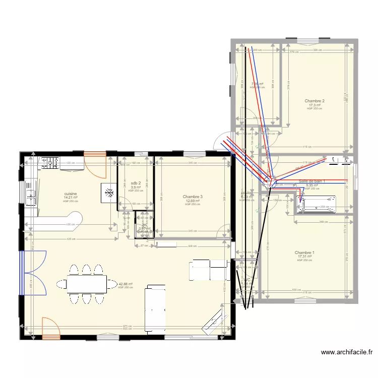 maison muy 36 Arriv&eacute;e eau. Plan de 