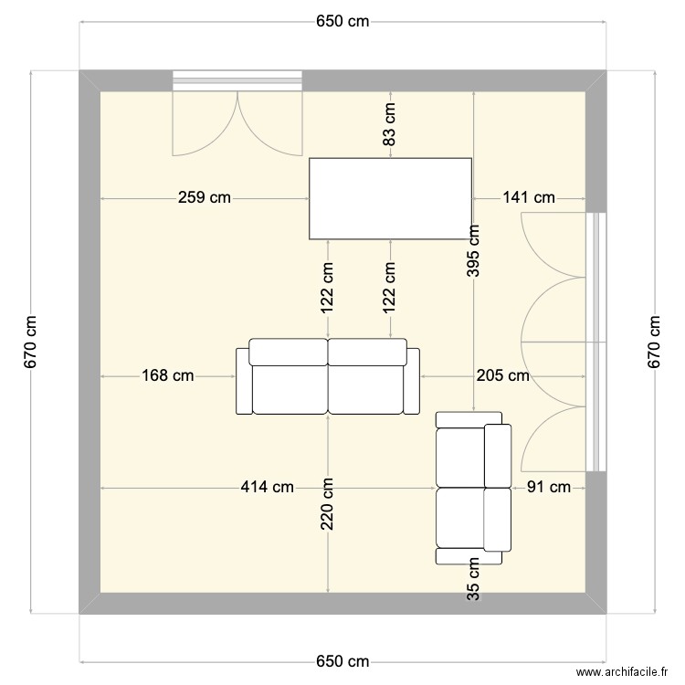 SALON. Plan de 1 pièce et 37 m2