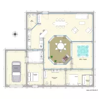 Maison avec patio central