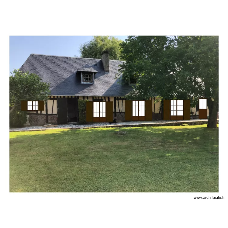 photo facade apres modifications. Plan de 