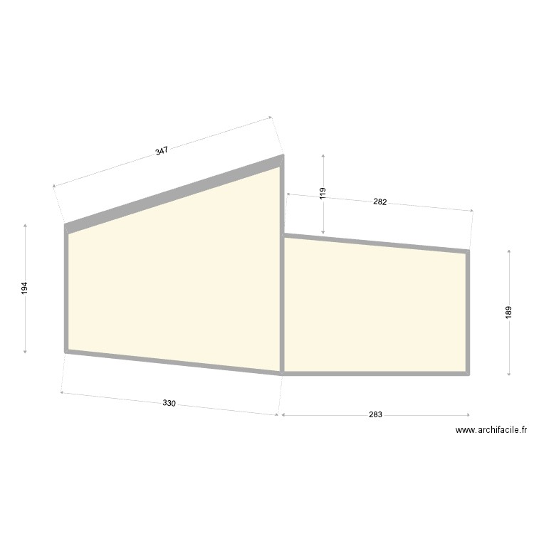 abri perspective. Plan de 2 pièces et 13 m2