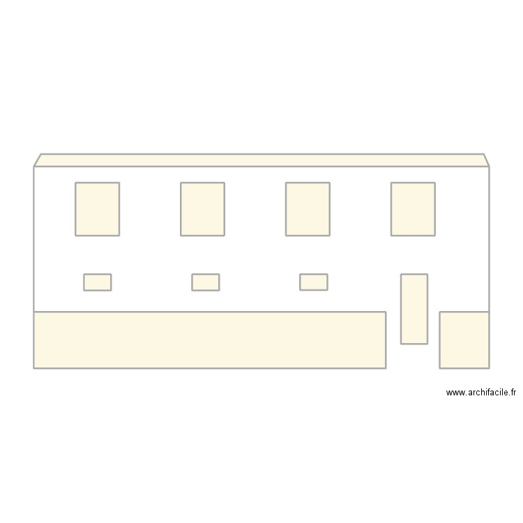 Plan façade initial. Plan de 11 pièces et 35 m2