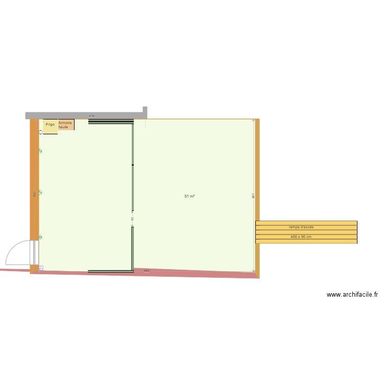  terrasse Brise vent 02. Plan de 1 pièce et 51 m2