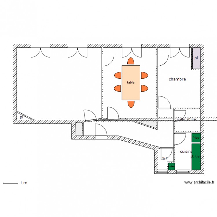 oberkampf. Plan de 0 pièce et 0 m2