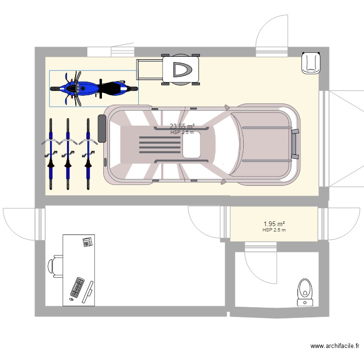 garage bureau. Plan de 0 pièce et 0 m2
