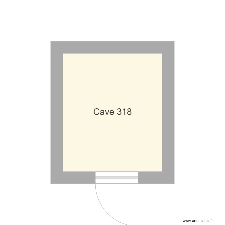 cave 318. Plan de 1 pièce et 5 m2