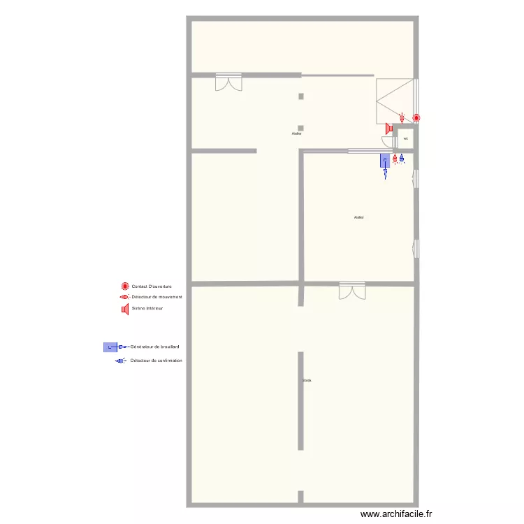 Jardin Faciles 2 alarme fumi. Plan de 