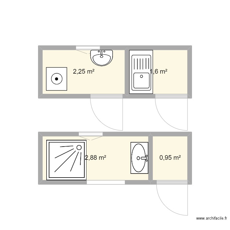 Vadin. Plan de 4 pièces et 8 m2