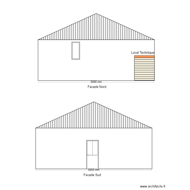 Plan Nord et Sud. Plan de 0 pièce et 0 m2