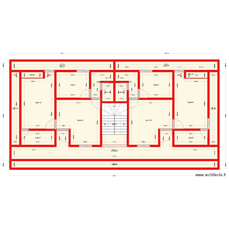 PLAN SUR 400M2. Plan de 21 pièces et 181 m2