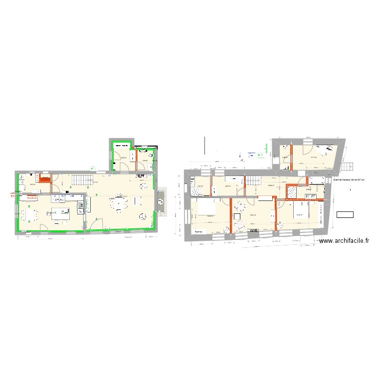 Cabrieres 25 septembre. Plan de 22 pièces et 178 m2