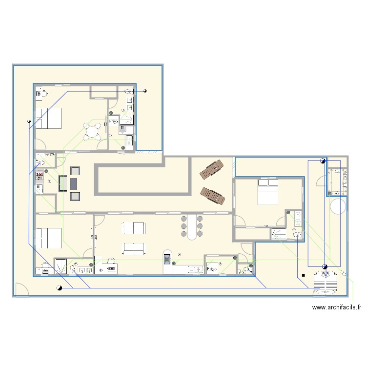 Permsub all water drainage rev4. Plan de 19 pièces et 333 m2