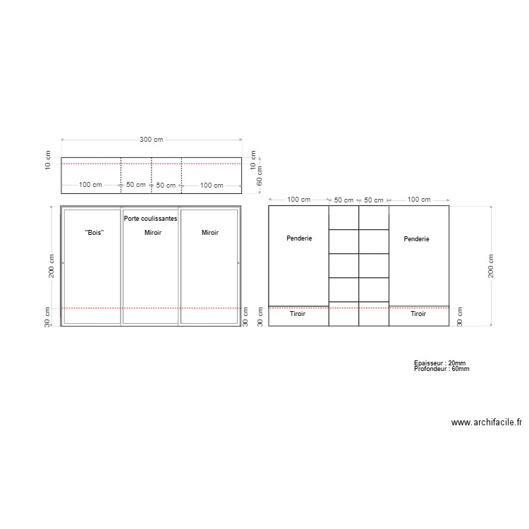 Dressing 1. Plan de 0 pièce et 0 m2