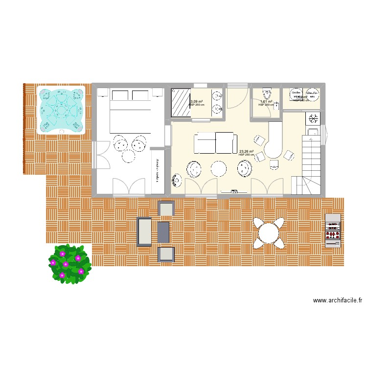 Maison 2. Plan de 4 pièces et 30 m2