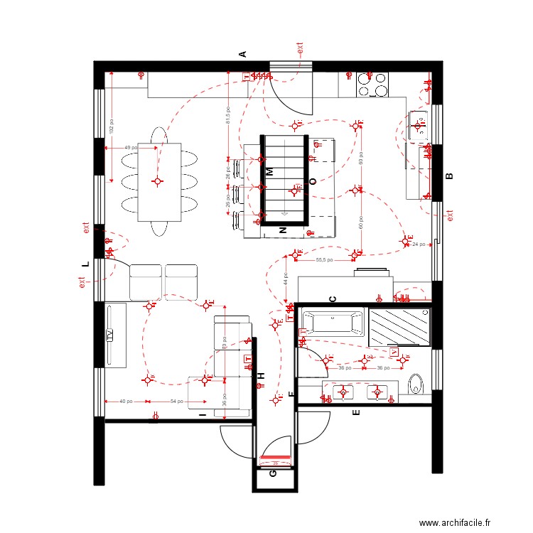 jl bouffard elect. Plan de 2 pièces et 8 m2