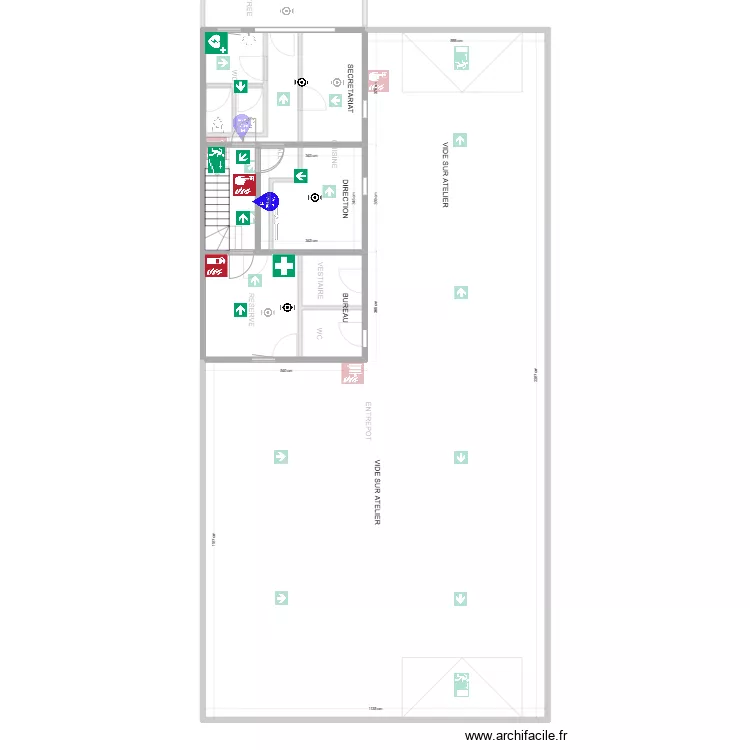 incendie etage gauche. Plan de 
