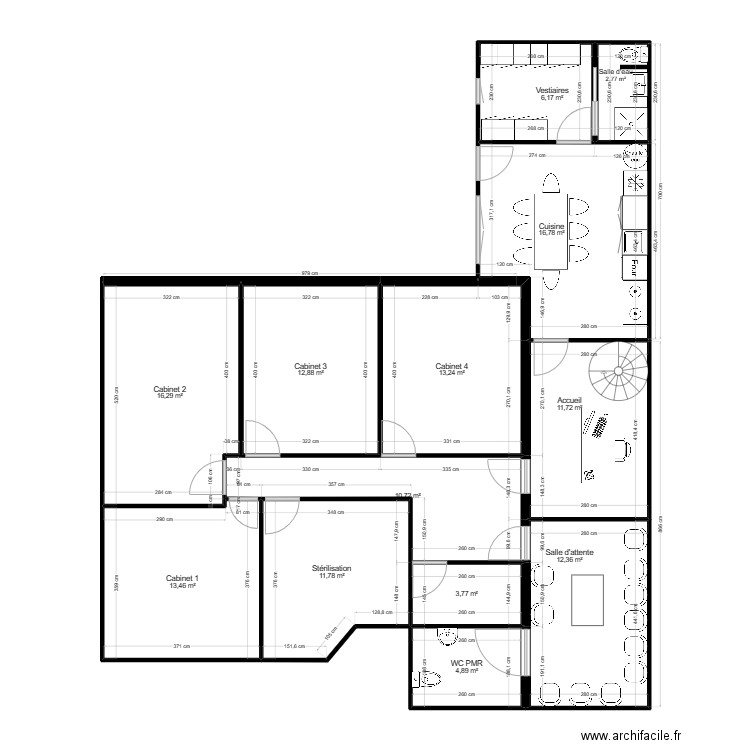 Projet dentistes. Plan de 0 pièce et 0 m2