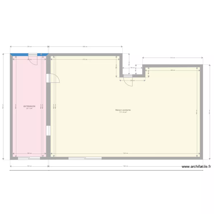 extension maison. Plan de 