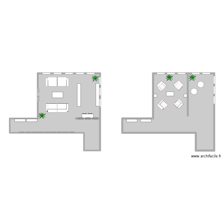 LHERITIER. Plan de 2 pièces et 86 m2