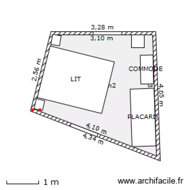 CHAMBRE PAT. Plan de 