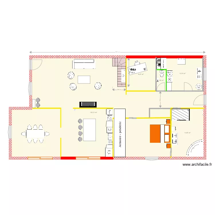 MAISON MAX meubl&eacute;e 2018. Plan de 