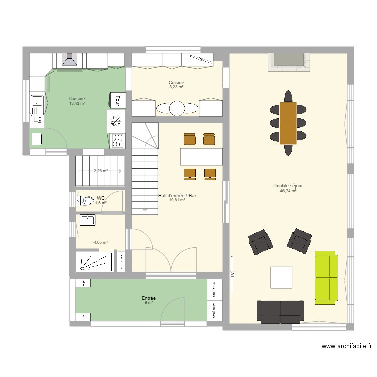 63 Foch Rez de chaussée Projet V1. Plan de 0 pièce et 0 m2