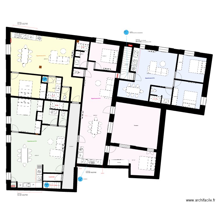 GRAVESON R+1 NEW 12 AOUT. Plan de 25 pièces et 308 m2