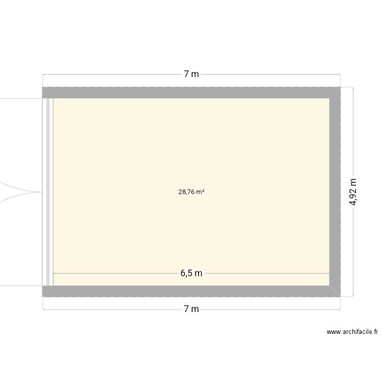 Terrain. Plan de 1 pièce et 29 m2