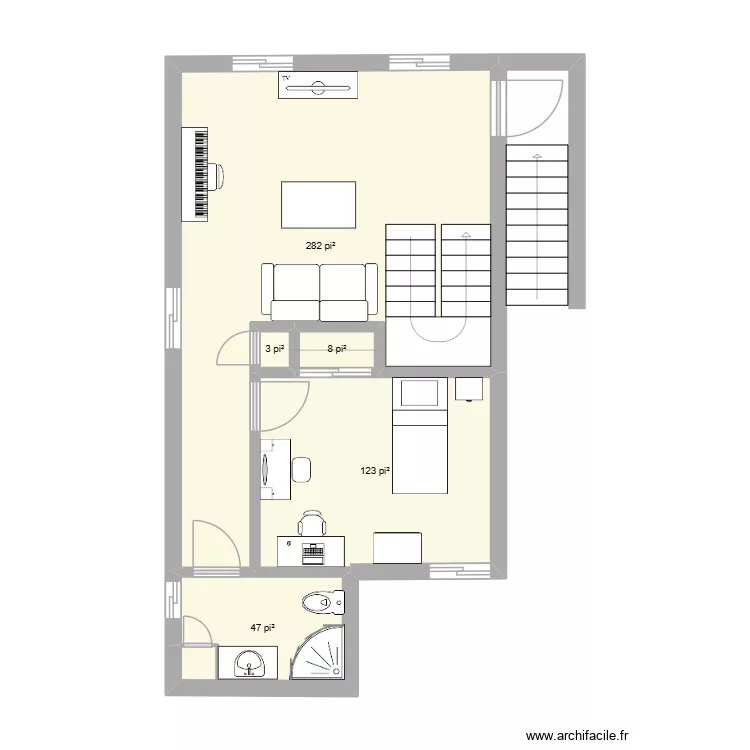 FG-47C. Plan de 5  et 43 m²