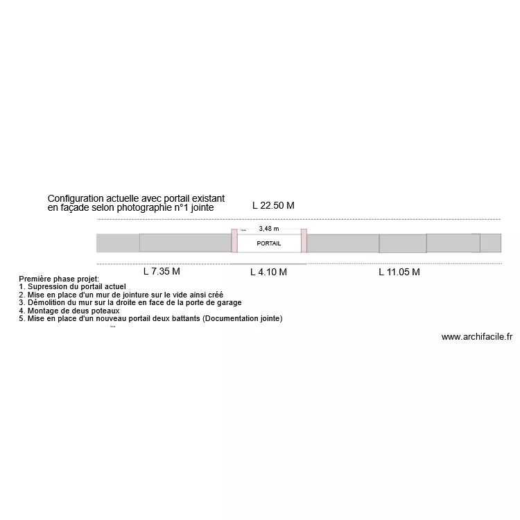 Mur de fa&ccedil;ade 37 Rigault de Genouilly 000. Plan de 