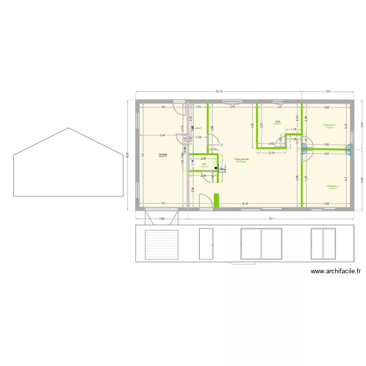 ARTAIX Plan 03 03 2026 sans meubles. Plan de 7 pièces et 114 m²