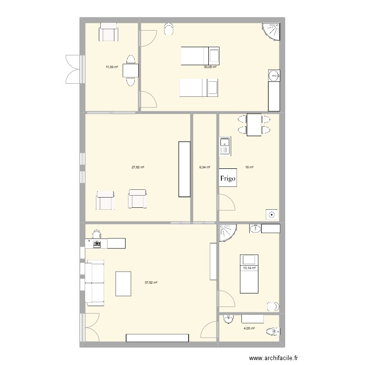feeling'spa. Plan de 8 pièces et 147 m2