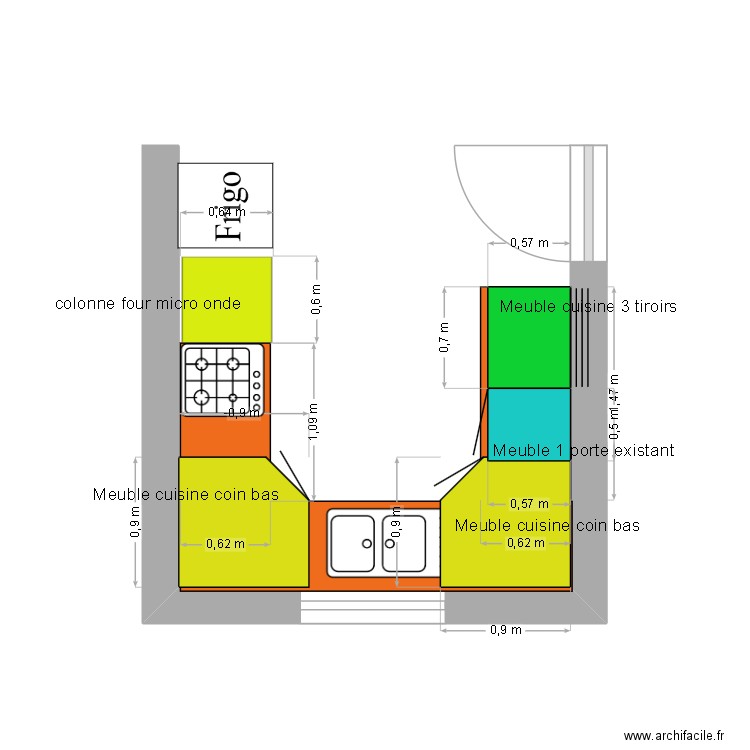 cuisine. Plan de 0 pièce et 0 m2