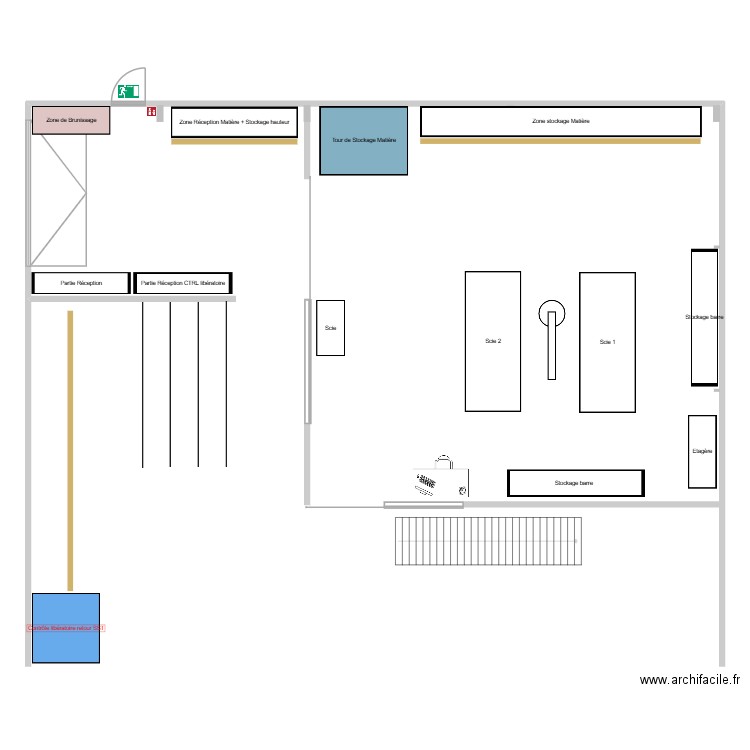 Zone Réception. Plan de 0 pièce et 0 m2